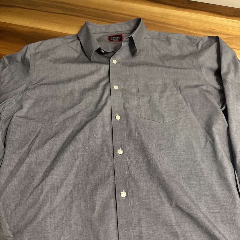 UNTUCKit Mens Shirt XL Gray Long Sleeve Relaxed Fit Button Down Cotton